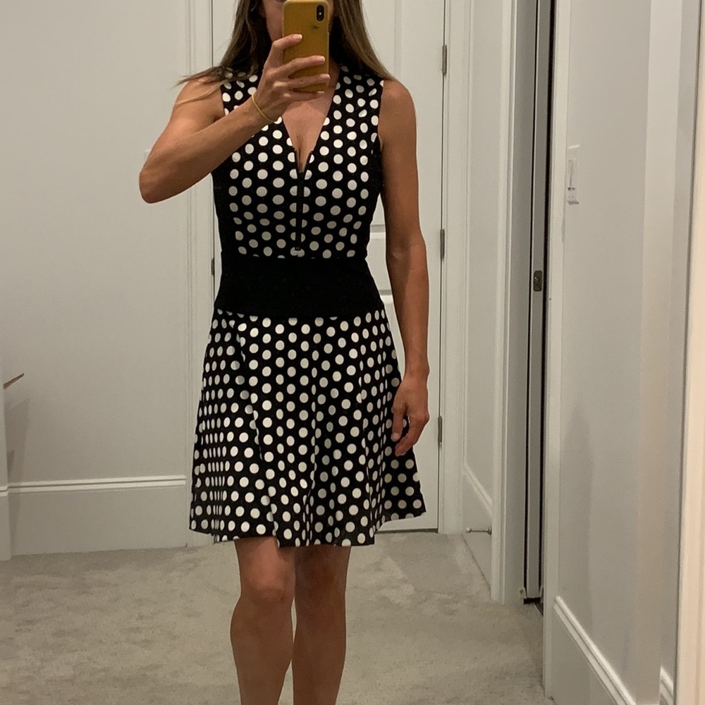 Michael Kors stretch polka dot fit and flare dress